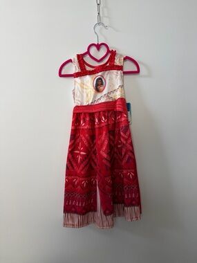 Disney Red and Cream Moana-Style Girls Costume Dress